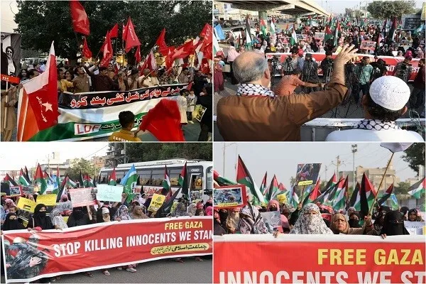 د فلسطین له مظلوم ولس سره د پيوستو لپاره د پاکستان ګارګری فعالانو اومیرمنو مظاهرې وکړې