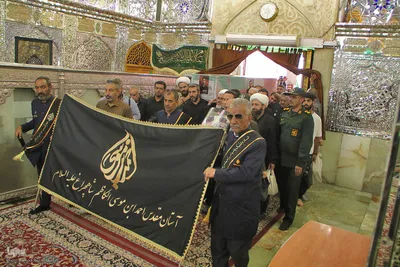 آیین وداع با پیکر مطهر سرهنگ پاسدار «شهید محمدناصر دلیرور» از شهدای نیروی دریایی سپاه  در حرم شاهچراغ(ع)