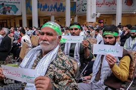مراسم حماسه حضور بسیجیان در حرم شاهچراغ(ع)