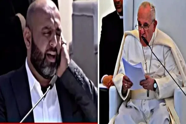 Recitação do recitador de santuário sagrado do Imam Hussain na presença do Papa + filme