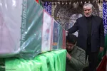 وداع اهالی مسجد الزهراء(س) شیراز با طلبه شهید امنیت