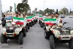 رژه نمادين یگان‌های موتوری نیروهای مسلح در شیراز