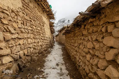 بارش برف در روستای «کندازی‎‎» - استان فارس