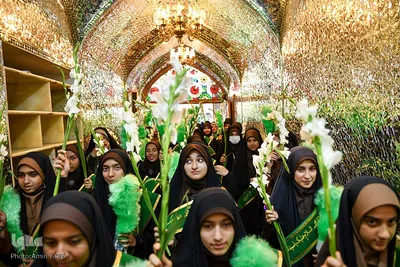 حال و هوای حرم شاهچراغ در شب شب میلاد امام رضا(ع)
