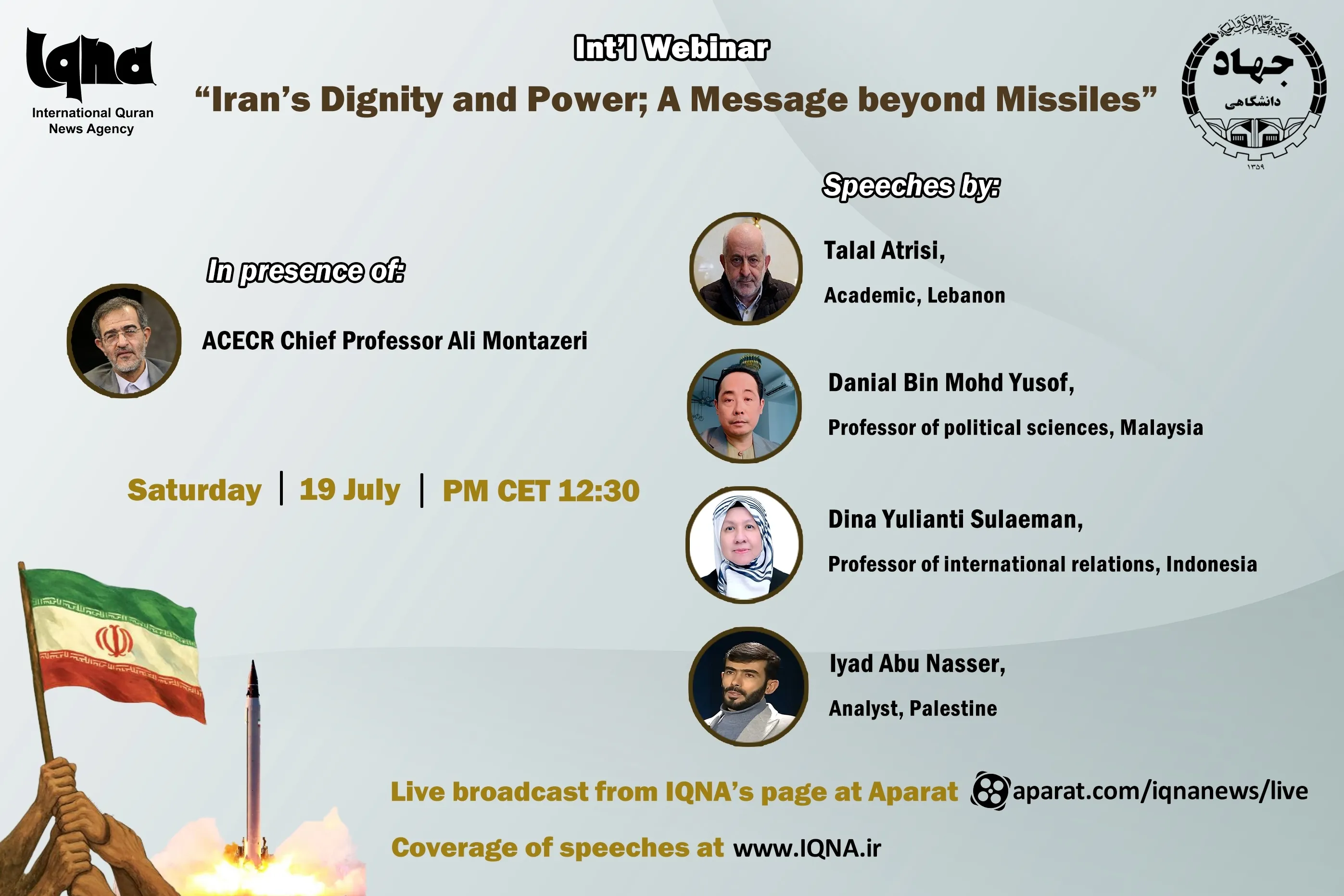 Webinar Discutirá Aspectos da Resposta do Irã à Agressão Israelense