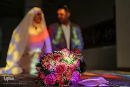 مراسم عقد زوجین جوان در جوار حرم مطهر حضرت شاهچراغ علیه السلام، به‌مناسبت میلاد خجسته مولود کعبه