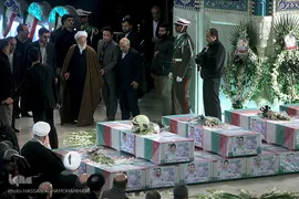 مراسم تشییع ۱۶آتش نشان شهید حادثه  پلاسکو