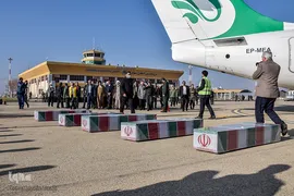 استقبال از پنج شهید گمنام دوران دفاع مقدس