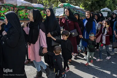 تشییع نمادین شهدای کربلا توسط قوم بنی اسد در قزوین⁩