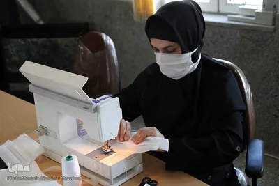 تولید ماسک با همت بانوان جهادی اهر