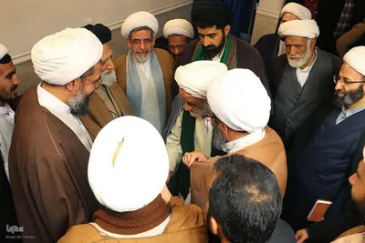 دیدار طلاب و علمای همدانی مقیم قم با ایت الله نوری همدانی‎