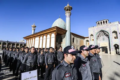 صبحگاه مشترک آتش‌نشانان شيراز در حرم شاهچراغ(ع)