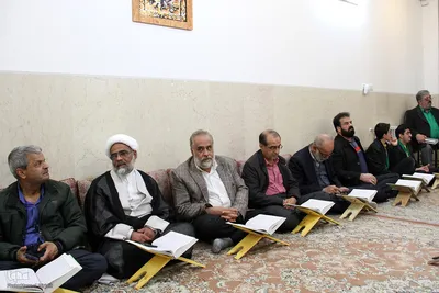 جلسه قرائت قرآن منزل استاد محمدرضا مجاهد در یزد