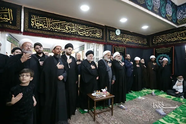 Ayətullah Şəhristaninin dəftərxanasında üləmaların iştirakı ilə əzadarlıq mərasimi