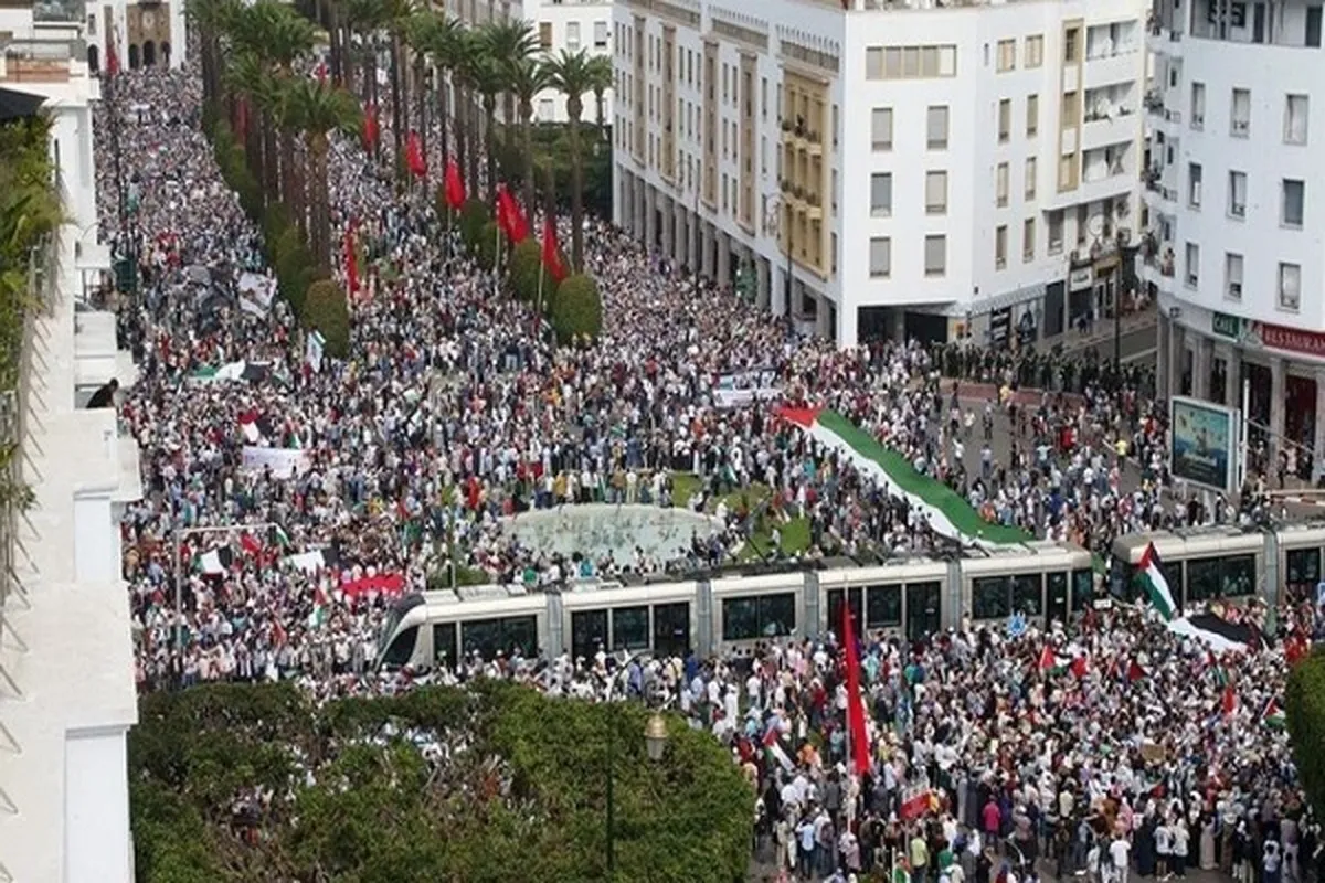 Zanga-zangar dubban daruruwan 'yan kasar Morocco don nuna goyon baya ga Falasdinu