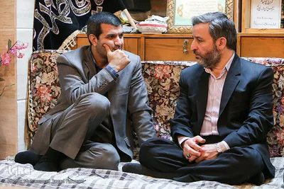 محمد عباسی و منصور قصری زاده در مراسم یادبود استاد فاطمیان 