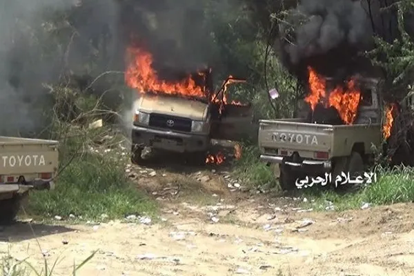 سه خودروی نظامی ارتش سعودی در مرز یمن منهدم شد