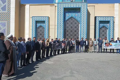تجمع اعتراضی دانشگاهیان اهر در محکومیت جنایات رژیم صهیونیستی