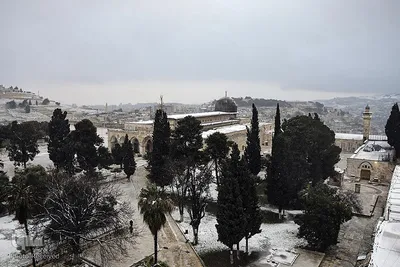 بارش کم سابقه برف در بیت المقدس