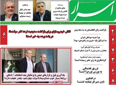 صفحات نخست روزنامه‌های چهارشنبه ۲۰ خرداد ۱۴۰۵