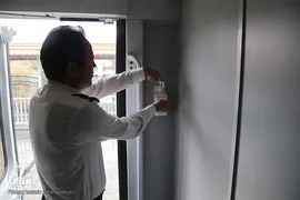 ضدعفونی کردن ایستگاه راه آهن قم