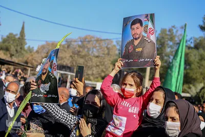 مراسم خاکسپاری پیکر مطهر سرهنگ دوم خلبان شهید «صادق فلاحی» در مرودشت‎‎