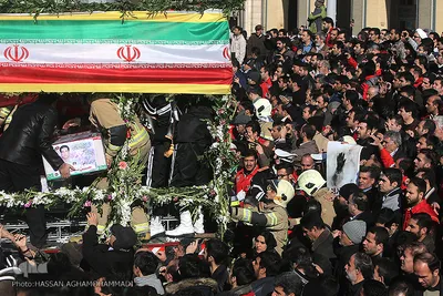 مراسم تشییع ۱۶آتش نشان شهید حادثه  پلاسکو