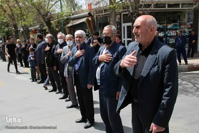مراسم عزاداری خیابانی هیئت های حسینی و مذهبی در سوگ امام اول شیعیان در اهر
