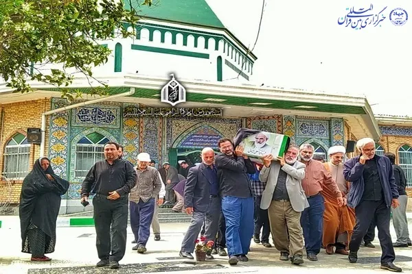آیین وداع با پیکر مطهر آیت الله شهید عباسعلی سلیمانی در مصلی نماز جمعه بابلسر