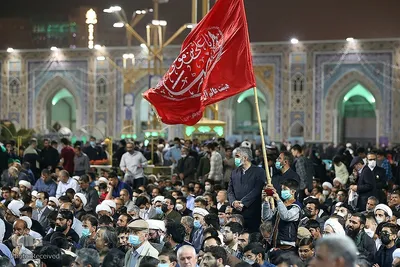 مراسم وداع با پیکر شهید محمد اصلانی در حرم مطهر رضوی