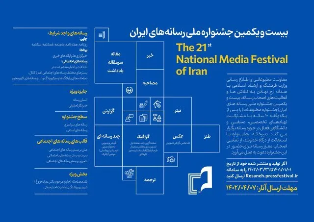 بیست‌ویکمین جشنواره ملی رسانه‌های ایران فراخوان داد