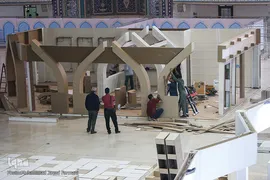 آماده سازی غرفه ایکنا در بیست و سومین نمایشگاه مطبوعات