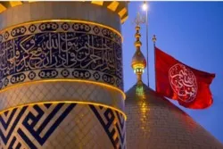 Kərbəlada hərəmlərdən qırmızı bayraq asıldı - Foto | Video
