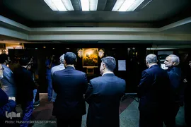 مراسم رونمایی تابلوی نقاشی «لشگر فاطمیون» اثر جدید حسن روح الامین، نقاش آیینی