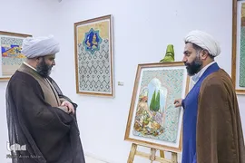 آیین رونمایی از تابلوی «حجاب» اثر هنری حجت الاسلام آرش نیک‌نژاد، هنرمند خوزستانی در گالری ریم اهواز