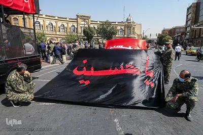 تشیع و تدفین شهید گمنام هشت سال دفاع مقدس