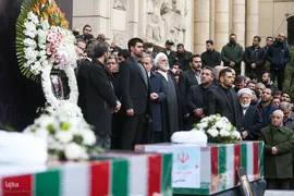 مراسم تشییع پیکر علی رازینی و محمد مقیسه
