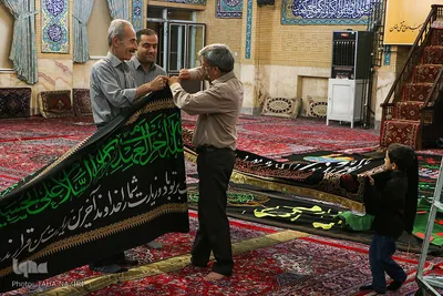 سیاه‌پوشی مسجد حاج تقی خان اراک در آستانه محرم