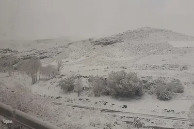بارش برف بهاری در ارتفاعات روستایی اهر