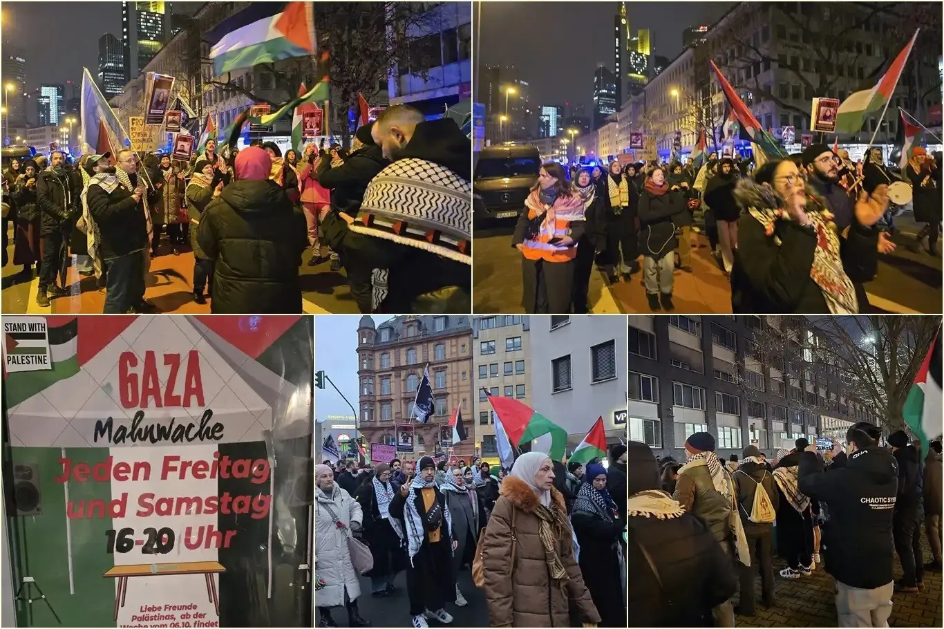 Frankfurt’ta Filistin için protesto: Siyonist rejimin ateşkes ve anlaşmalara uymamasına tepki