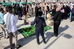 مراسم استقبال از پیکرهای 44 شهید تازه تفحص شده دوران دفاع مقدس در مرز بین المللی شلمچه برگزار شد