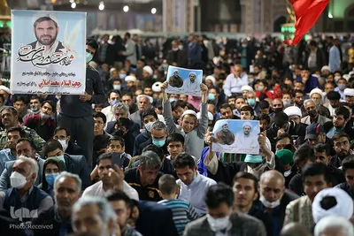 مراسم وداع با پیکر شهید محمد اصلانی در حرم مطهر رضوی