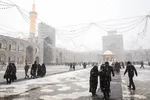 بارش اولین برف زمستانی در مشهد ـ حرم رضوی