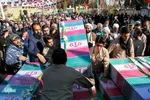 مراسم استقبال از پانزده شهید گمنام در یزد‎‎