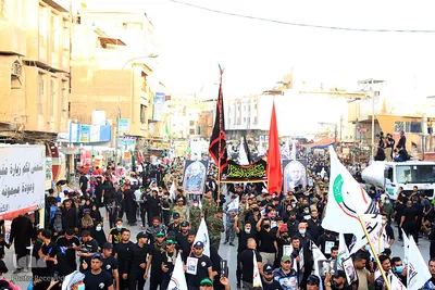 خدمات فرهنگی و مذهبی موکب های «حشد الشعبی» در مسیر پیاده روی اربعین