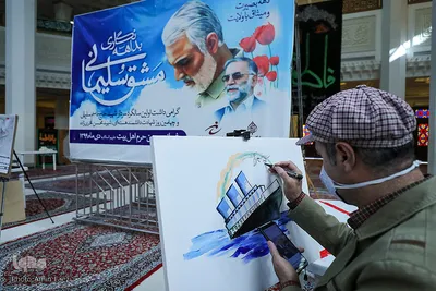 بداهه نگاری مشق سلیمانی در حرم مطهر شاهچراغ(ع) شیراز