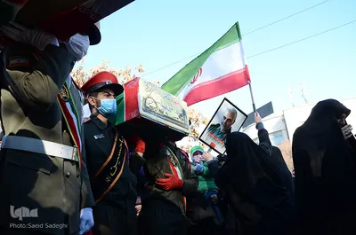 مراسم تشییع پیکر سه شهید گمنام در تبریز‎‎