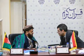 از راست محمد عباسی، داور صوت از ایران و امان الله احمدی، داور تجوید از افغانستان