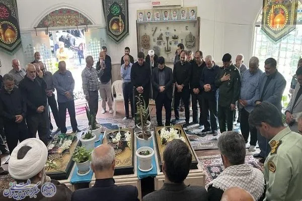 عزاداری مردم بابلسر در سالروز شهادت امام حسن عسکری(ع) و گل افشانی مزار سه شهید گمنام علقمه