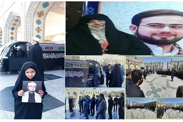 استقبال شهید حاجی‌حسنی از مادر با اذان/ خاکسپاری در حرم رضوی و امیدی که به مقصد رسید + فیلم و صوت